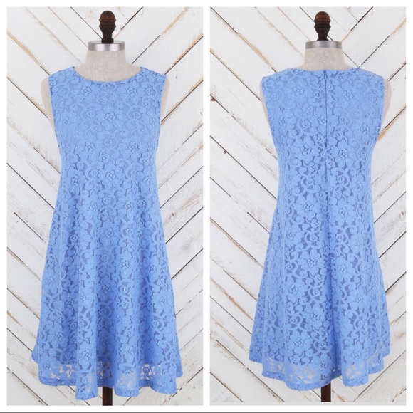 Altar'd State Dresses & Skirts - Altar'd State Good as Gold Blue Lace Dress Small